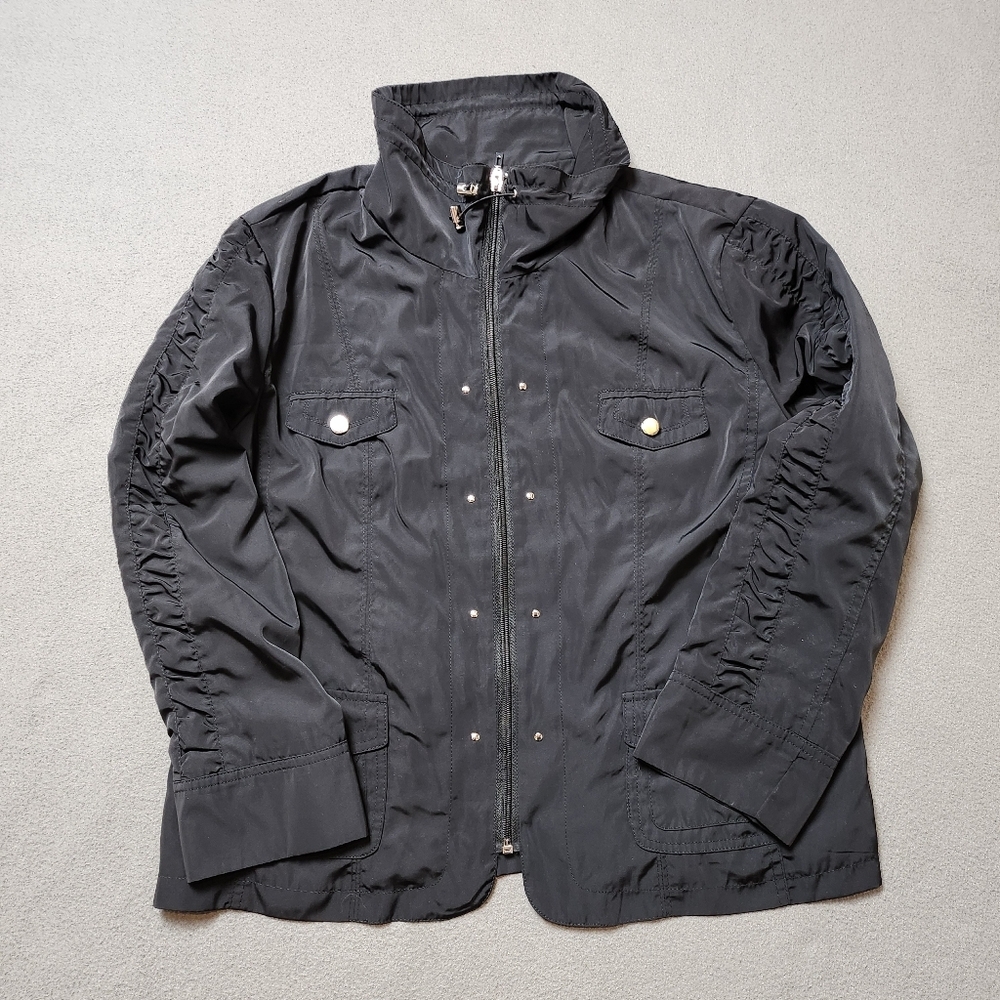 Tan Jay Black Jacket Petite Sz 10p Light Jacket